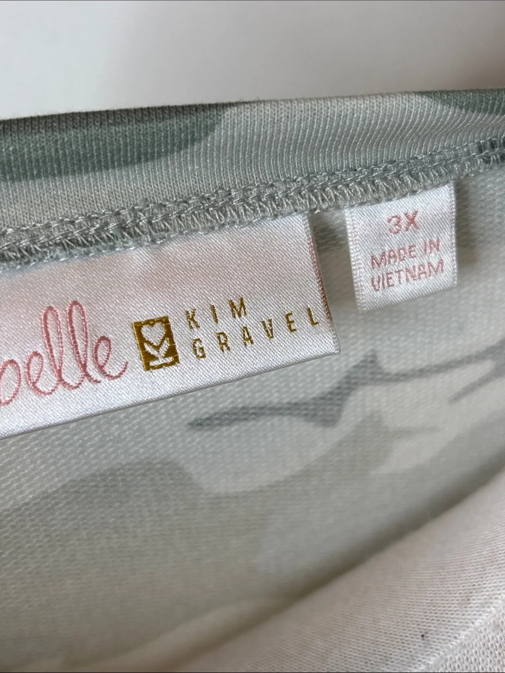 Belle by Kim Gravel Sage Green Camo Drawstring Dress